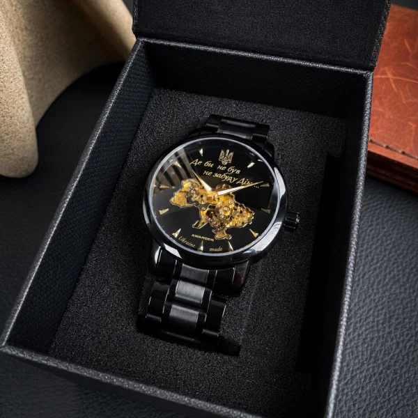 Чоловічий годинник Awarder 048 Не Забуду Дім Black-Gold Steel фото 4