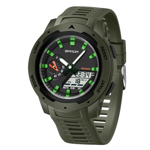 Чоловічий годинник Sanda 3360 Army Green фото 1