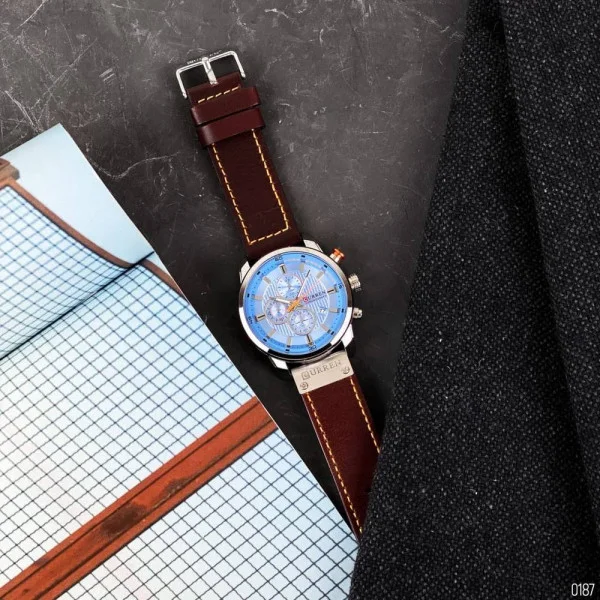 Чоловічий годинник Curren 8291 Silver-Blue фото 7