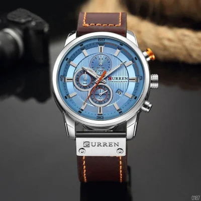 Чоловічий годинник Curren 8291 Silver-Blue