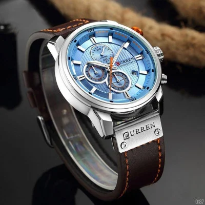 Чоловічий годинник Curren 8291 Silver-Blue