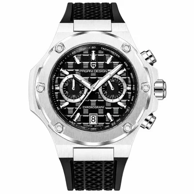 Чоловічий годинник Pagani Design PD-YS032 Silver-White-Black Rubber