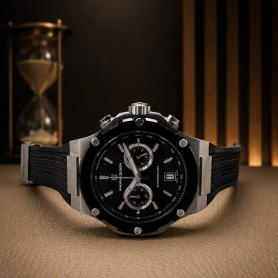 Чоловічий годинник Pagani Design PD-YS032 Silver-Black-Black Rubber