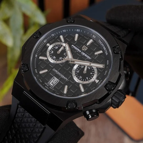 Чоловічий годинник Pagani Design PD-YS032 Black-Black-Black Rubber фото 8
