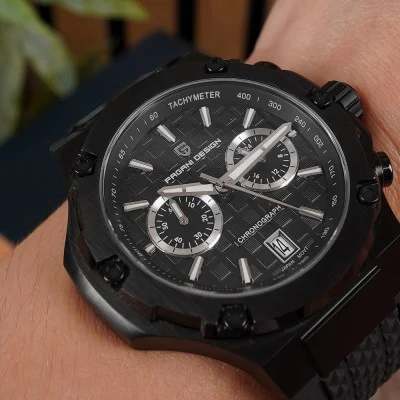 Чоловічий годинник Pagani Design PD-YS032 Black-Black-Black Rubber
