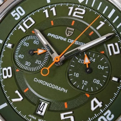 Мужские часы Pagani Design PD-1811 Green-Silver