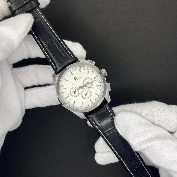 Forsining 6625 Silver-White Leather фото 4