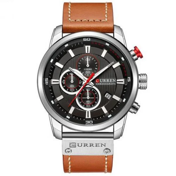 Чоловічий годинник Curren 8291 Brown-Silver-Black фото 1