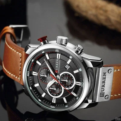 Чоловічий годинник Curren 8291 Brown-Silver-Black