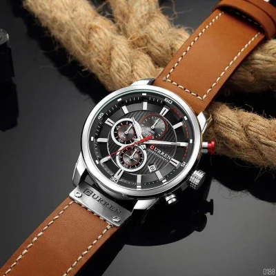 Чоловічий годинник Curren 8291 Brown-Silver-Black