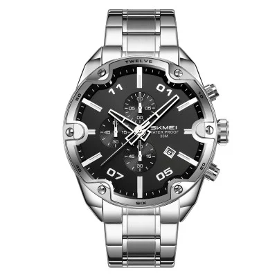 Чоловічий годинник Skmei 9387SIBK Silver-Black