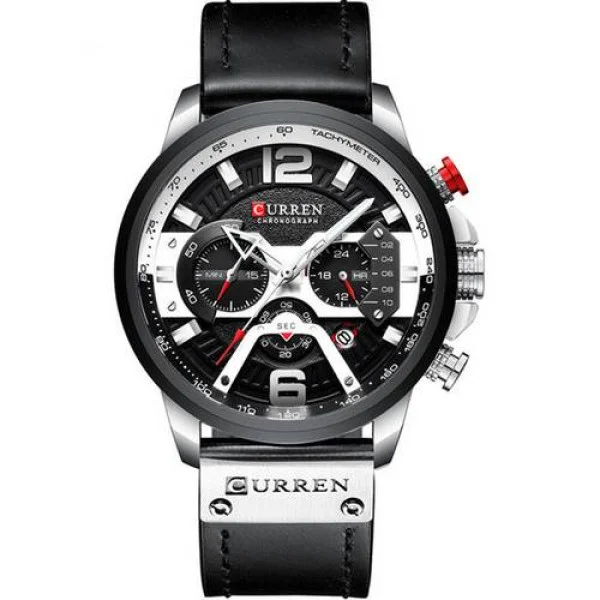 Чоловічий годинник Curren 8329 Black-Silver фото 1