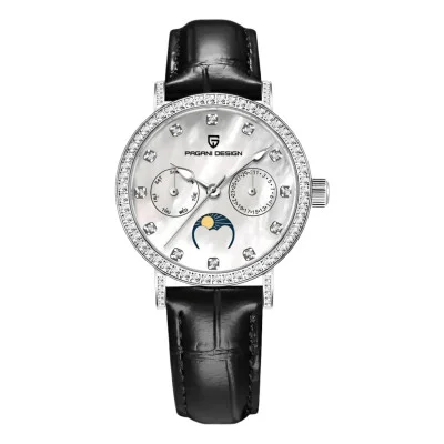 Женские часы Pagani Design PD-1789 Silver-White-Black Leather