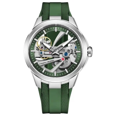 Чоловічий годинник Pagani Design PD-YS030 Silver-Green Rubber