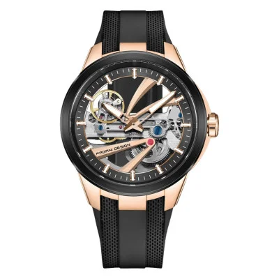 Мужские часы Pagani Design PD-YS030 Rose Gold-Black Rubber