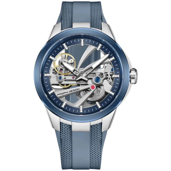 Мужские часы Pagani Design PD-YS030 Silver-Blue Rubber фото 1