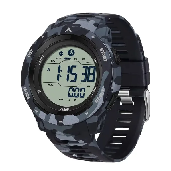 Мужские тактические часы Sanda 2186 Camo Black-White фото 1