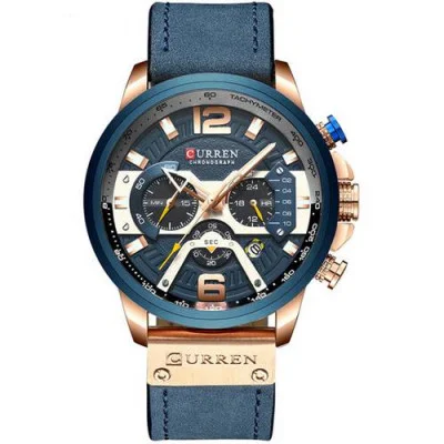 Чоловічий годинник Curren 8329 Blue-Gold
