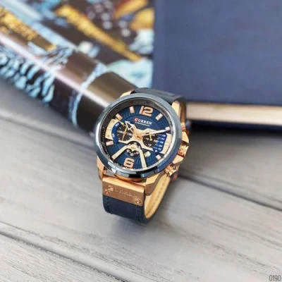 Чоловічий годинник Curren 8329 Blue-Gold