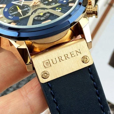 Чоловічий годинник Curren 8329 Blue-Gold