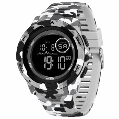 Мужские тактические часы Sanda 2185 Camo Grey-Black