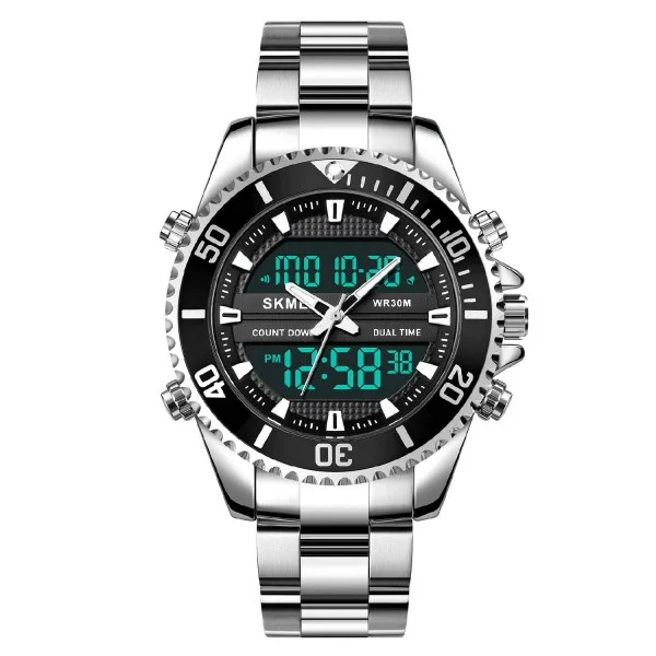 Чоловічий годинник Skmei 1850SIBK Silver-Black фото 3