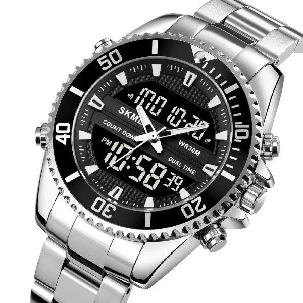 Чоловічий годинник Skmei 1850SIBK Silver-Black фото 4