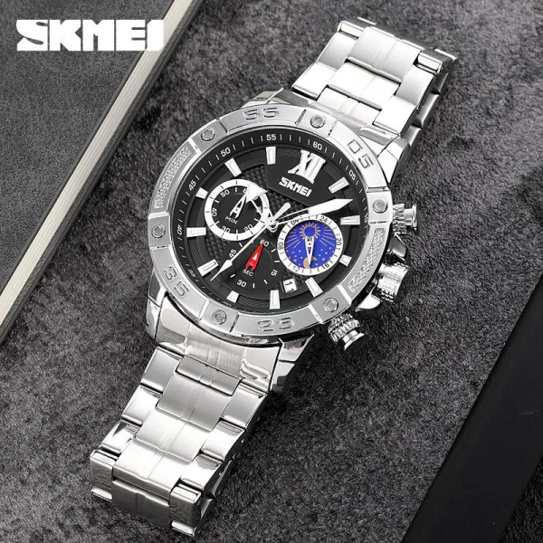Мужские часы Skmei 9235SIBK Silver-Black фото 4