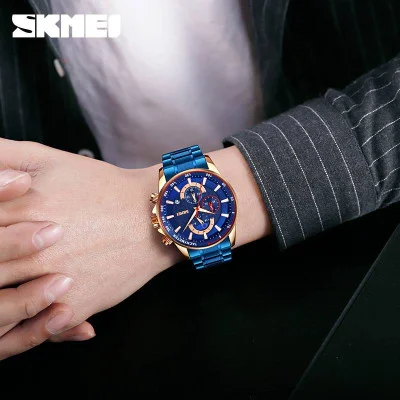 Мужские часы Skmei 9250RGBU Rose Gold-Blue