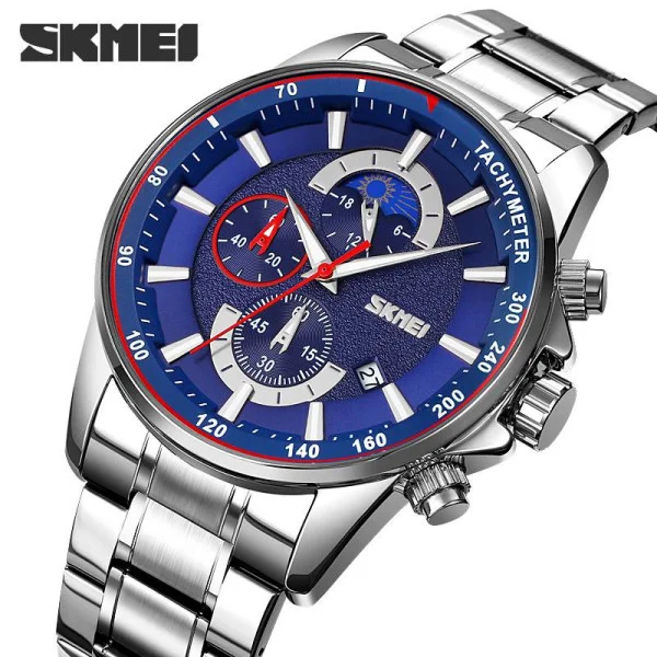 Мужские часы Skmei 9250SIBU Silver-Blue фото 3