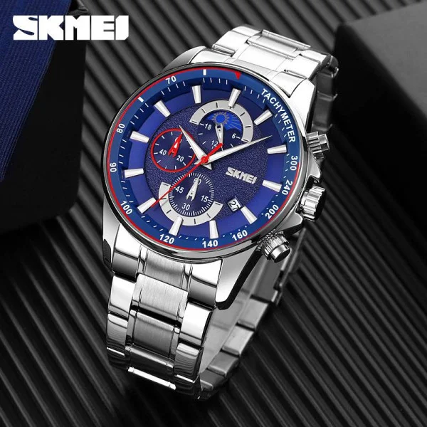 Мужские часы Skmei 9250SIBU Silver-Blue фото 4