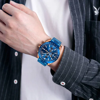 Мужские часы Skmei 9253RGBU Rose Gold-Blue