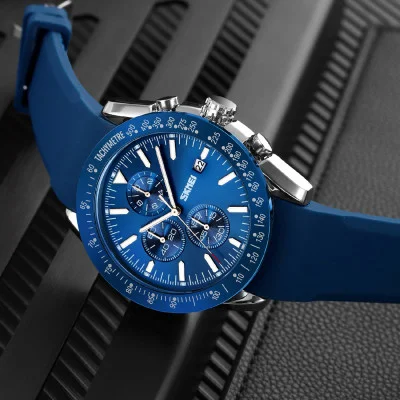 Чоловічий годинник Skmei 9253PSIBU Silver-Blue Sil