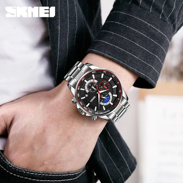 Чоловічий годинник Skmei 9250SIBK Silver-Black фото 4