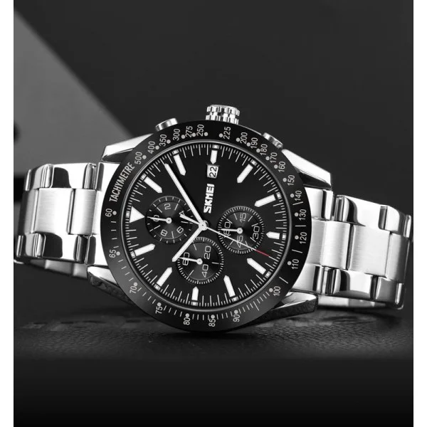Чоловічий годинник Skmei 9253SIBK Silver-Black фото 4