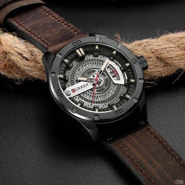 Чоловічий годинник Curren 8301 Black-Dark Brown фото 6