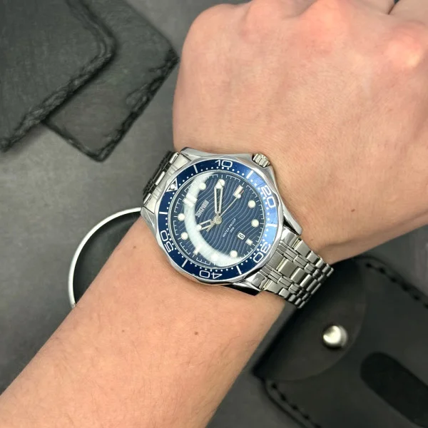 Чоловічий годинник Skmei 9276SSIBU Silver-Blue Steel Strap фото 4