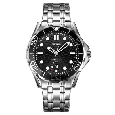 Чоловічий годинник Skmei 9276SSIBK Silver-Black Steel Strap