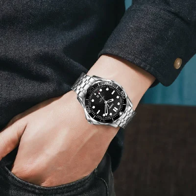 Чоловічий годинник Skmei 9276SSIBK Silver-Black Steel Strap