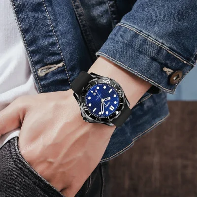 Чоловічий годинник Skmei 9276PBKBU Black-Blue Silicone Strap