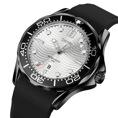 Чоловічий годинник Skmei 9276PBKSI Black-Silver Silicone strap
