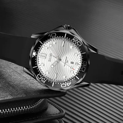 Чоловічий годинник Skmei 9276PBKSI Black-Silver Silicone strap