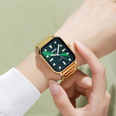 Женские часы Skmei 1955GDGN-SP Gold-Green Sun Pattern