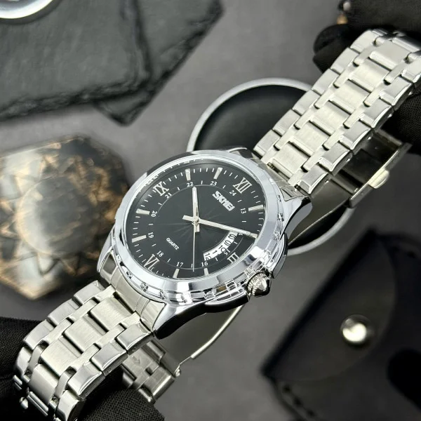 Чоловічий годинник Skmei 9069SIBK Silver-Black фото 5