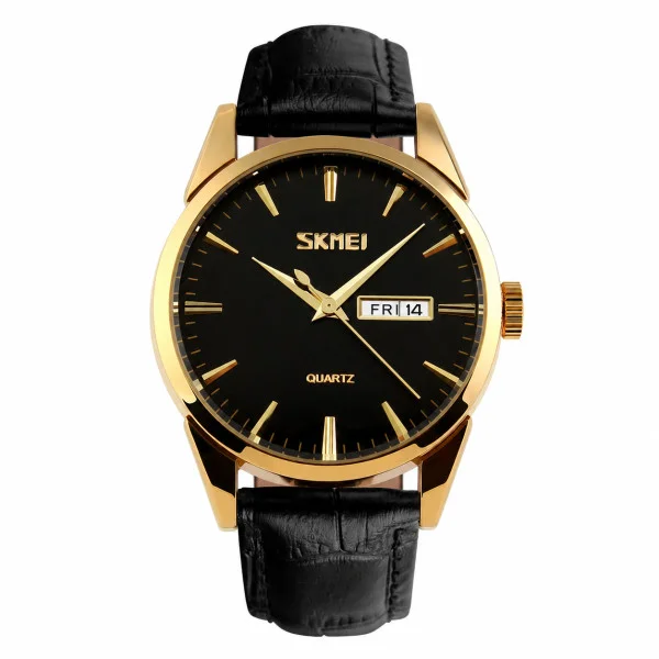 Чоловічий годинник Skmei 9073GDBK-B Gold-Black men фото 1