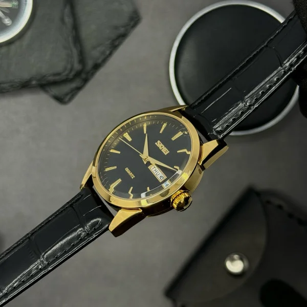 Чоловічий годинник Skmei 9073GDBK-B Gold-Black men фото 6