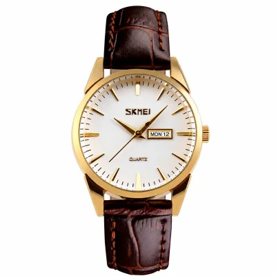 Жіночий годинник Skmei 9073GDWT-S Gold-White lady