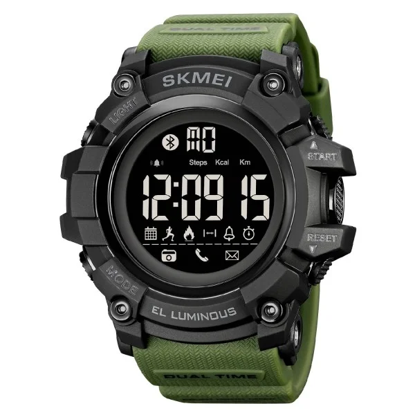 Чоловічий годинник Skmei 2053AG Army Green Bluetooth фото 1