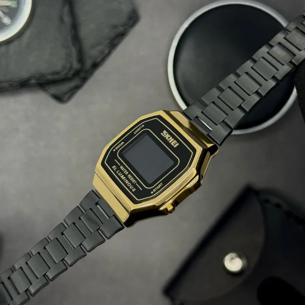Чоловічий годинник Skmei 1647GDBK Gold-Black фото 9
