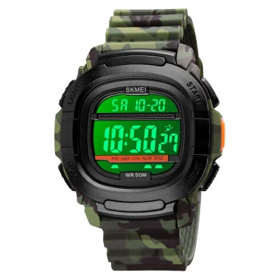 Мужские часы Skmei 1657CMGN Army-Green Camouflage